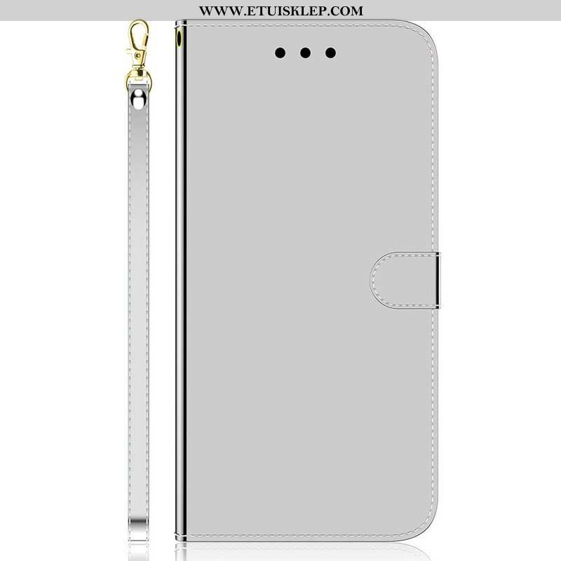 Etui Folio do iPhone 13 Mini Osłona Lusterka Ze Sztucznej Skóry
